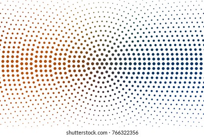 Dark Blue, Yellow vector banner set of circles, spheres. Donuts Background. Creative Design Templates. Technology halftone illustration.
