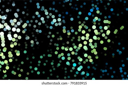 Dark Blue, Yellow vector banner with circles, spheres. Abstract spots. Background of Art bubbles in halftone style with colored gradient.