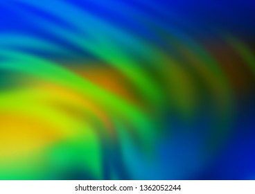 Dark Blue, Yellow vector blurred shine abstract template. Creative illustration in halftone style with gradient. A completely new design for your business.