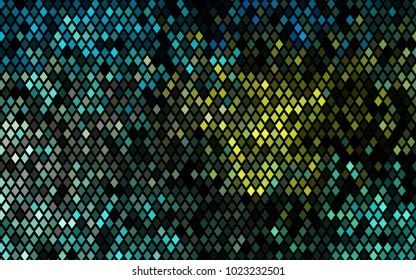 Dark Blue, Yellow vector blurry rectangular background. Geometric background in square style with gradient. The pattern can be used for brand-new background.