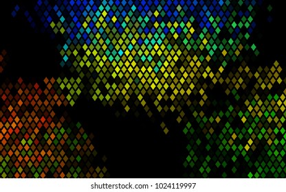 Dark Blue, Yellow vector blurry rectangular background. Geometric background in square style with gradient. The pattern can be used for brand-new background.