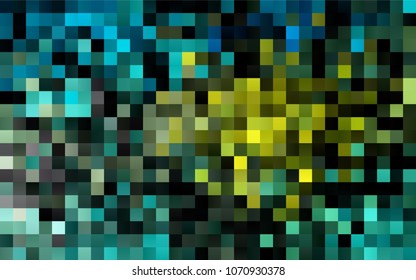 Dark Blue, Yellow vector blurry rectangular background. Geometric background in square style with gradient. The pattern can be used for brand-new background.