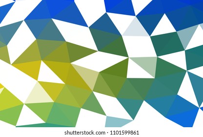 Dark Blue, Yellow vector blurry hexagon blurry triangle. Shining illustration, which consist of triangles. The completely new template can be used for your brand book.