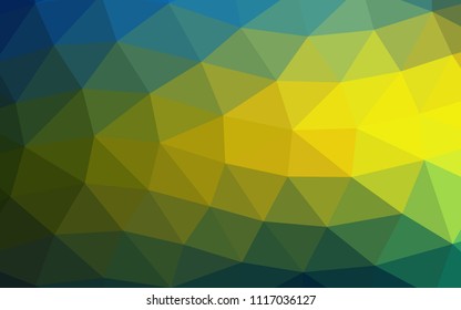 Dark Blue, Yellow vector blurry hexagon blurry triangle. An elegant bright illustration with gradient. The textured pattern can be used for background.