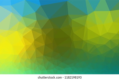 Dark Blue, Yellow vector blurry hexagon template. Geometric illustration in Origami style with gradient.  A new texture for your design.