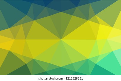 Dark Blue, Yellow vector blurry hexagon template. Geometric illustration in Origami style with gradient.  The completely new template can be used for your brand book.