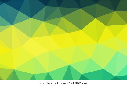 Dark Blue, Yellow vector blurry hexagon pattern. Geometric illustration in Origami style with gradient.  A completely new design for your business.