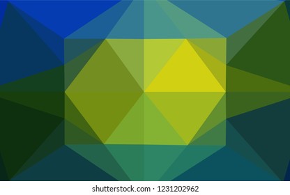 Dark Blue, Yellow vector blurry hexagon template. Colorful illustration in abstract style with gradient. The template can be used as a background for cell phones.