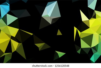 Dark Blue, Yellow vector blurry hexagon texture. Shining illustration, which consist of triangles. A completely new design for your business.