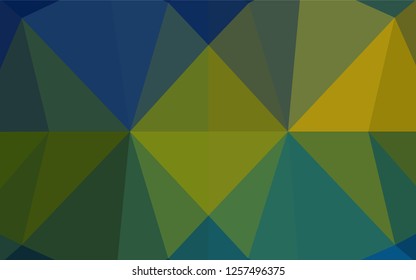 Dark Blue, Yellow vector blurry hexagon template. Modern geometrical abstract illustration with gradient. The polygonal design can be used for your web site.