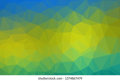 Dark Blue, Yellow vector blurry triangle template. An elegant bright illustration with gradient. Textured pattern for background.