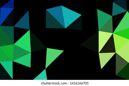 Dark Blue, Yellow vector blurry triangle pattern. Triangular geometric sample with gradient.  Triangular pattern for your business design.