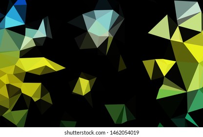 Dark Blue, Yellow vector blurry triangle pattern. Brand new colorful illustration in with gradient. New texture for your design.