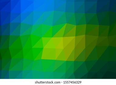 Dark Blue, Yellow vector blurry triangle template. Modern geometrical abstract illustration with gradient. The best triangular design for your business.