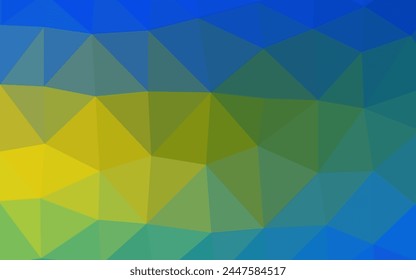 Azul oscuro, Vector amarillo, patrón de triángulo borroso. Ilustración colorida a estrenar con degradado. Diseño poligonal para tu Sitio web.