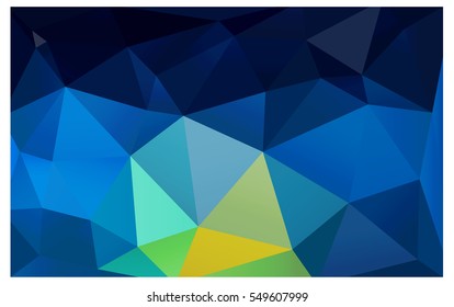 Dark blue, yellow vector blurry triangle background design. Geometric background in Origami style with gradient. 