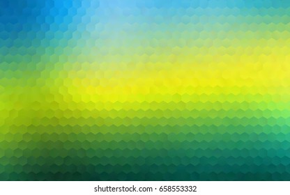 Dark Blue, Yellow vector blurry hexagon background design. Geometric background in Origami style with gradient. 