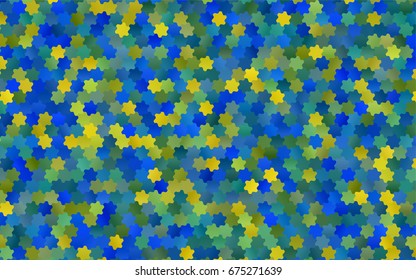 Dark Blue, Yellow vector blurry hexagon background design. Geometric background in Origami style with gradient. 