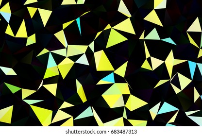 Dark Blue, Yellow vector blurry triangle background. Modern geometrical abstract illustration with gradient. The polygonal design can be used for your web site.