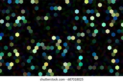 Dark Blue, Yellow vector blurry hexagon background design. Geometric background in Origami style with gradient. 