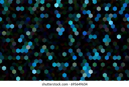 Dark Blue, Yellow vector blurry hexagon background design. Geometric background in Origami style with gradient. 