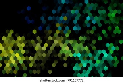Dark Blue, Yellow vector blurry hexagon background design. Geometric background in Origami style with gradient. 
