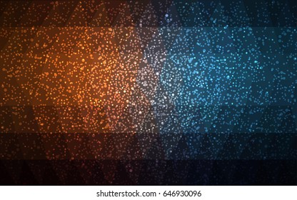 Dark Blue, Yellow vector christmas postcard low polygon background. Illustration consisting of triangles. Abstract triangular polygonal origami or crystal design of New Year celebration.