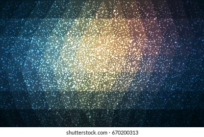 Dark Blue, Yellow vector christmas polygon background. Low poly Illustration consisting of triangles with snowflakes. Texture background of New Year celebration.