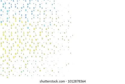 Dark Blue, Yellow vector cover with mathematic symbols. Blurred design in simple style with collection of numerals. Smart design for your business advert of university.