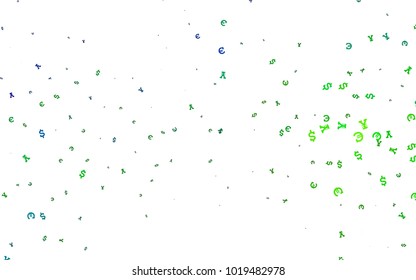 Dark Blue, Yellow vector cover with Euro, Dollar, Yen signs. Colored symbols of all currency on white background. Smart design for your business advert of economic, wealth.