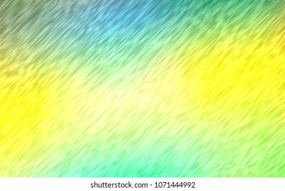 Dark Blue, Yellow vector cover with long lines. Lines on blurred abstract background with gradient. Best design for your ad, poster, banner.