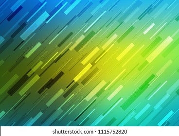 Dark Blue, Yellow vector cover with long lines. Blurred decorative design in simple style with lines. Best design for your ad, poster, banner.
