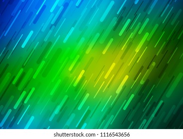 Dark Blue, Yellow vector cover with long diagonal lines. Shining colored illustration with narrow lines. The pattern can be used for websites.