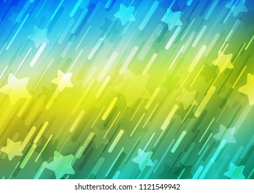 Dark Blue, Yellow vector cover with long lines. Glitter abstract illustration with colored sticks. The pattern can be used as ads, poster, banner for commercial.