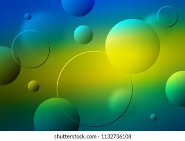 Dark Blue, Yellow vector cover with spots. Abstract illustration with colored bubbles in nature style. The pattern can be used for aqua ad, booklets.
