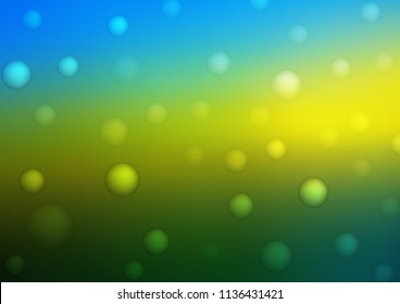 Dark Blue, Yellow vector cover with spots. Blurred bubbles on abstract background with colorful gradient. Beautiful design for your business natural advert.