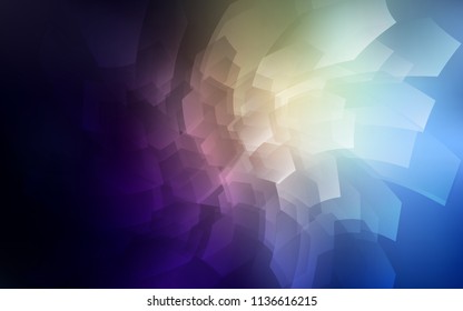 Dark Blue, Yellow vector cover with set of hexagons. Glitter abstract illustration in hexagonal style. Pattern for texture of wallpapers.