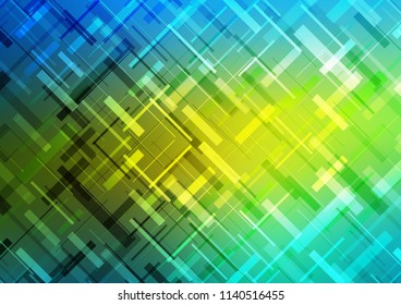 Dark Blue, Yellow vector cover with long lines. Glitter abstract illustration with colored sticks. The pattern can be used as ads, poster, banner for commercial.