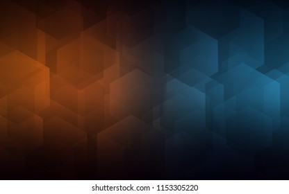 Dark Blue, Yellow vector cover with set of hexagons. White background with colorful hexagons. Pattern for ads, leaflets.