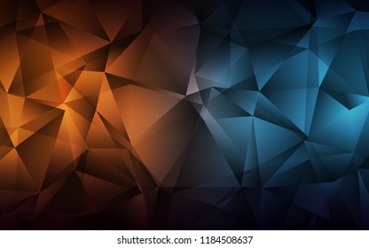 Dark Blue, Yellow vector cover in polygonal style. Glitter abstract illustration with triangular shapes. Best design for your ad, poster, banner.