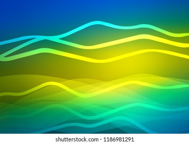 Dark Blue, Yellow vector cover with long lines. Shining colored illustration with narrow lines. Smart design for your business advert.
