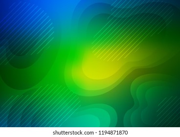 Dark Blue, Yellow vector cover with long lines. Shining colored illustration with narrow lines. The pattern can be used for websites.