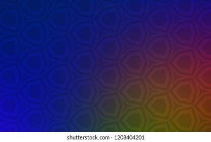 Dark Blue, Yellow vector cover with set of hexagons. Blur background with colorful hexagons. Pattern for landing pages.