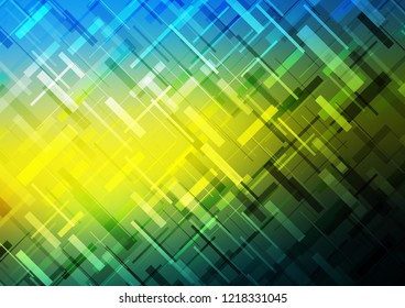Dark Blue, Yellow vector cover with long lines. Lines on blurred abstract background with gradient. The pattern can be used for busines ad, booklets, leaflets