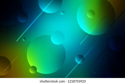 Dark Blue, Yellow vector cover with spots. Illustration with set of shining colorful abstract circles. New design for ad, poster, banner of your website.