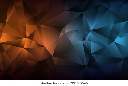 Dark Blue, Yellow vector cover in polygonal style. Beautiful illustration with triangles in nature style. Pattern for commercials.