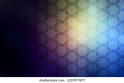 Dark Blue, Yellow vector cover with stright stripes. Shining colored illustration with sharp stripes. Smart design for your business advert.