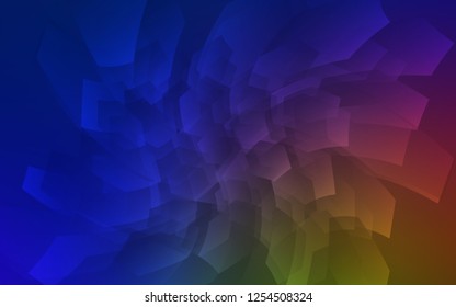 Dark Blue, Yellow vector cover with set of hexagons. Illustration of colored hexagons on white surface. Pattern can be used for landing pages.