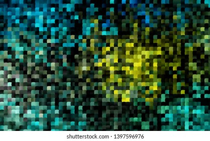 Dark Blue, Yellow vector cover in polygonal style. Modern abstract illustration with colorful rectangles. Pattern for commercials.