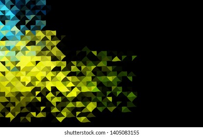 Dark Blue, Yellow vector cover in polygonal style. Decorative design in abstract style with triangles. Template for wallpapers.